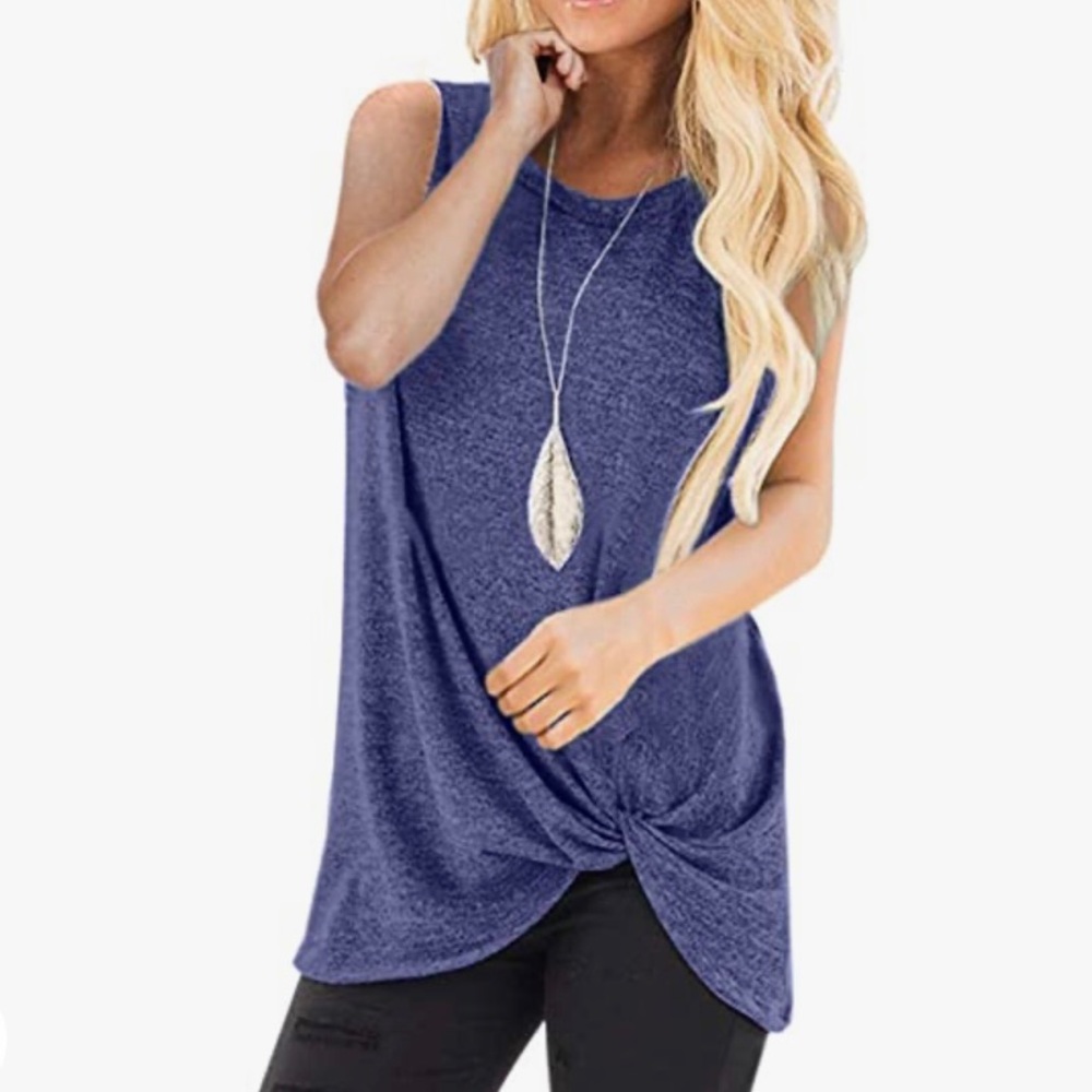Blue Sleeveless Shirt, Tank Top, Size Small